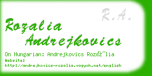 rozalia andrejkovics business card